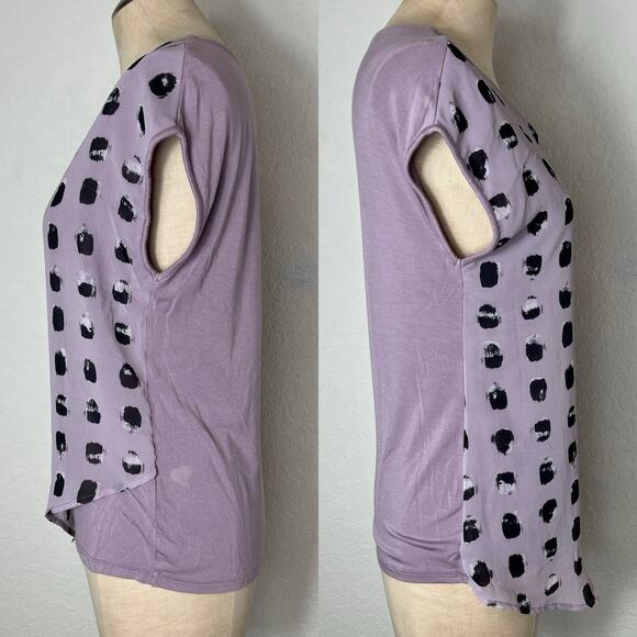 Reitmans Lavender Blouse pullover Size XS asymmetrical shell at front cap sleeve - Picture 2 of 9